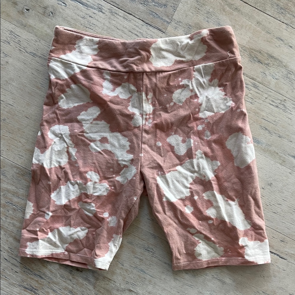 Pink and White Tie-Dye Shorts